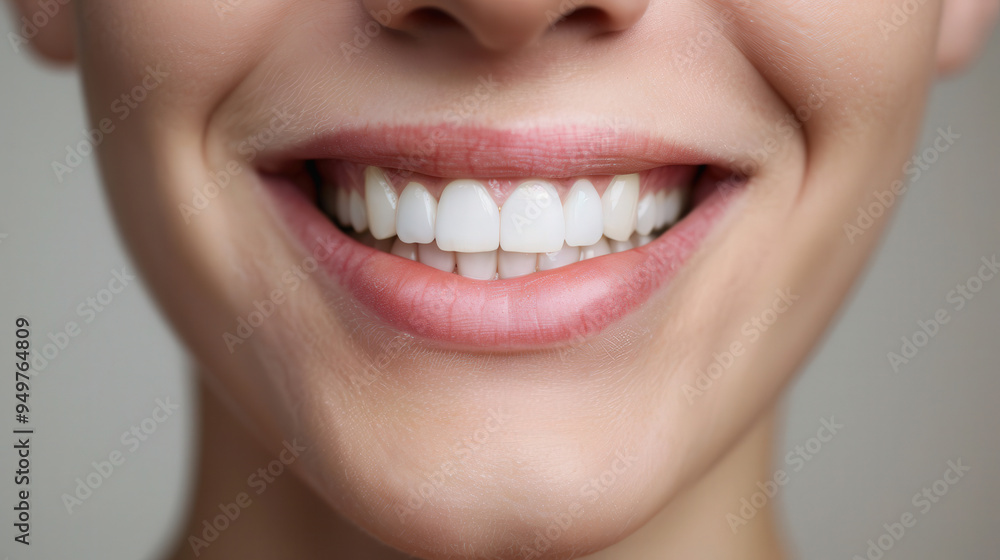 Fototapeta premium Radiant Smile of a Beautiful Woman, an enchanting moment capturing the warmth and joy reflected in her captivating smile, exuding confidence and charm.