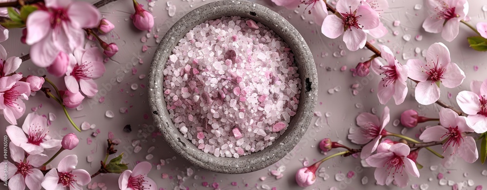 Pink Himalayan Salt with Cherry Blossoms Pink Himalayan Salt with Cherry Blossoms