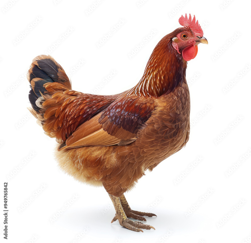 Fototapeta premium a chicken that is standing isolated white background 