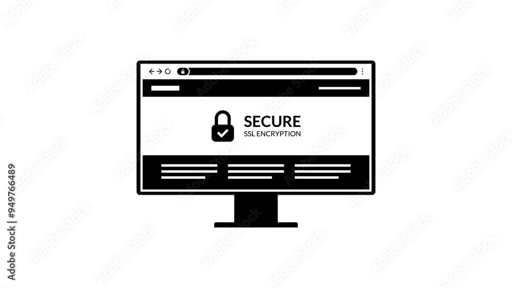 Modern display and screen with encryption ssl website animation. Modern display and screen with encryption ssl website animation.