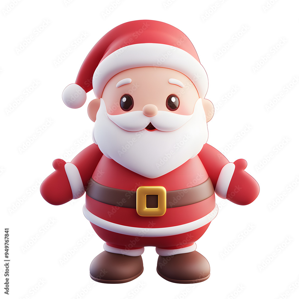 Cartoon Santa Claus 3D icon isolated on white background Cartoon Santa Claus 3D icon isolated on white background