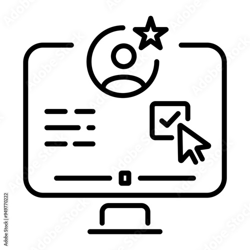 An outline style icon of digital voting 