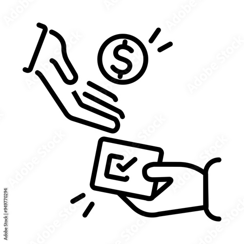 A linear style icon of bribery 
