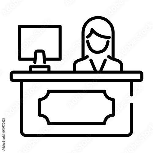 A line style icon of information desk 