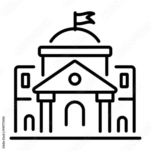 An outline style icon of polling station 