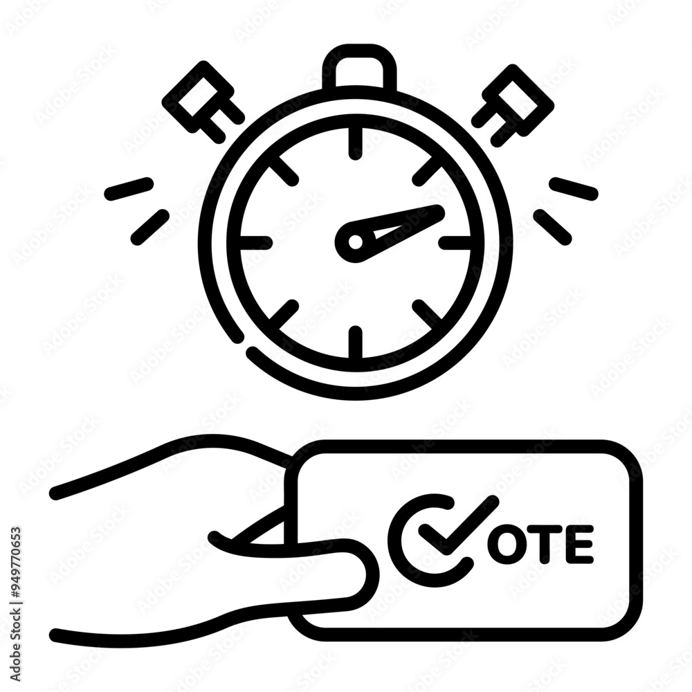 Voting time icon in line style Voting time icon in line style