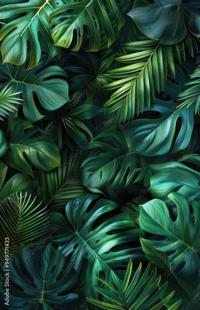 Tropical leaves frame background with white space in the center for text, white background, watercolor illustration style Tropical leaves frame background with white space in the center for text, white background, watercolor illustration style