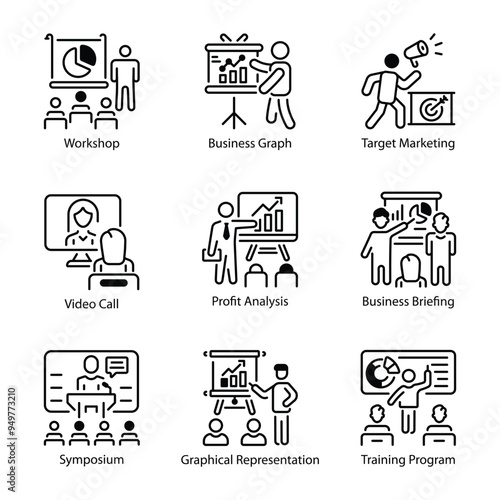 Latest Collection of Presentation and Briefing Line Icons 

