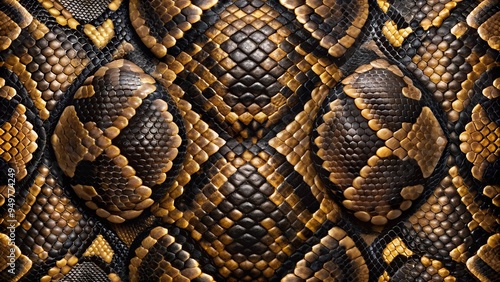 Close-up illustration of a python's skin texture showcasing intricate patterns and vibrant colors