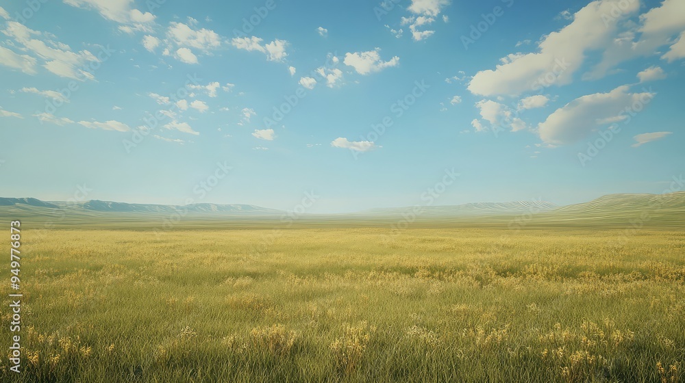 Expansive plains under a wide, open sky, with the distant horizon providing a sense of endless space and freedom. Expansive plains under a wide, open sky, with the distant horizon providing a sense of endless space and freedom.