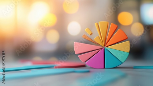 A vibrant pie chart illustrating the breakdown of a company customer base by demographic, with distinct colors representing each segment and clear labels for easy comprehension.