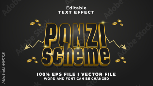 editable ponzi scheme text effect.typhography logo