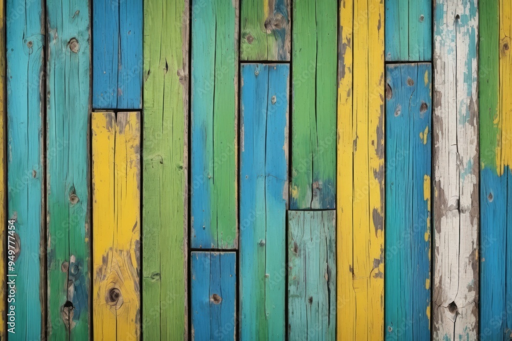 Weathered wooden colorful planks wall Weathered wooden colorful planks wall