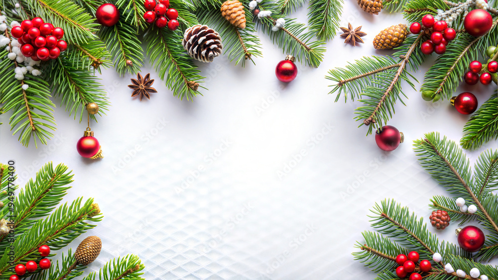 christmas background with christmas tree branches and balls christmas background with christmas tree branches and balls