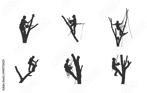 Tree surgeon svg, Tree surgeon working silhouette, Tree surgeon silhouette, Tree surgeon working svg, Tree surgeon vector, Tree services svg, Tree services silhouette