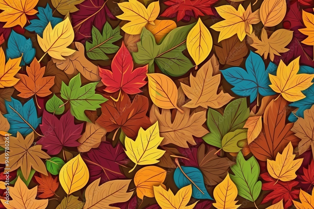 Autumn leaf seamless pattern for wallpaper design Autumn leaf seamless pattern for wallpaper design
