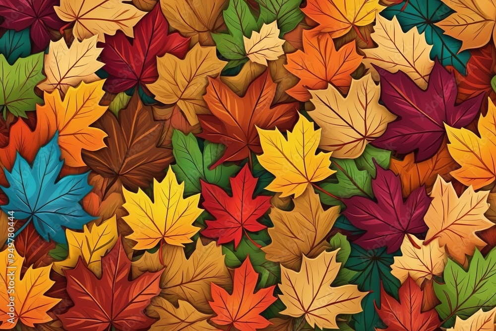 Autumn leaf seamless pattern for wallpaper design Autumn leaf seamless pattern for wallpaper design