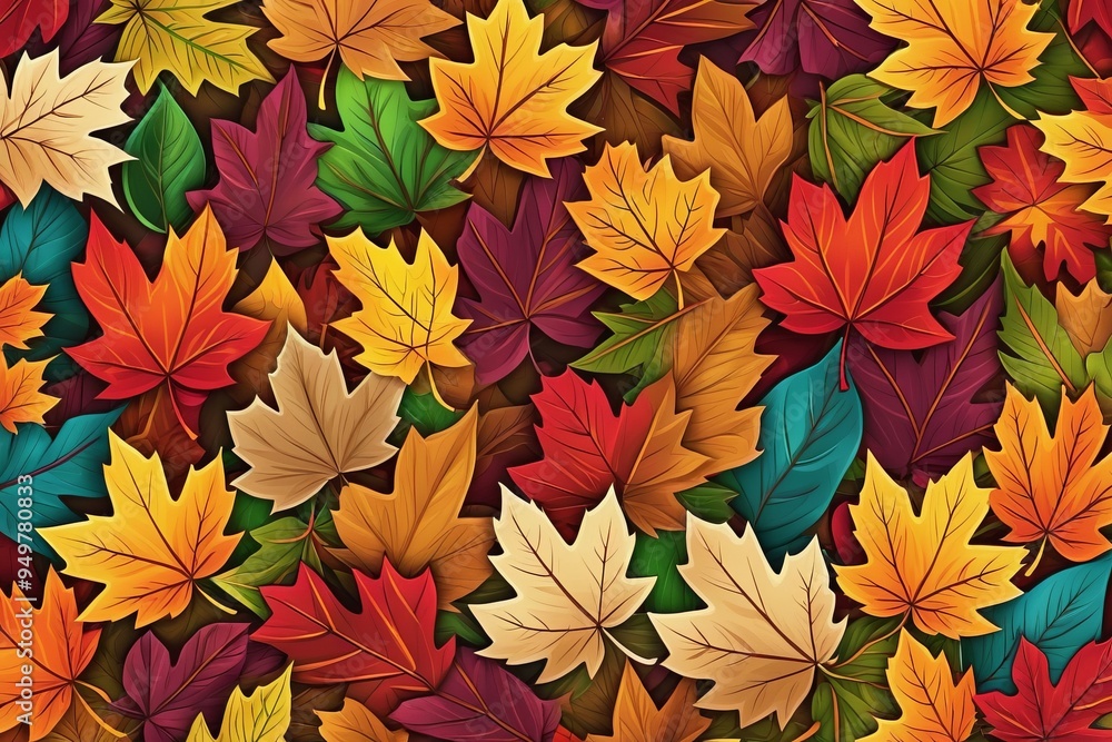 Autumn leaf seamless pattern vector for wallpaper design Autumn leaf seamless pattern vector for wallpaper design
