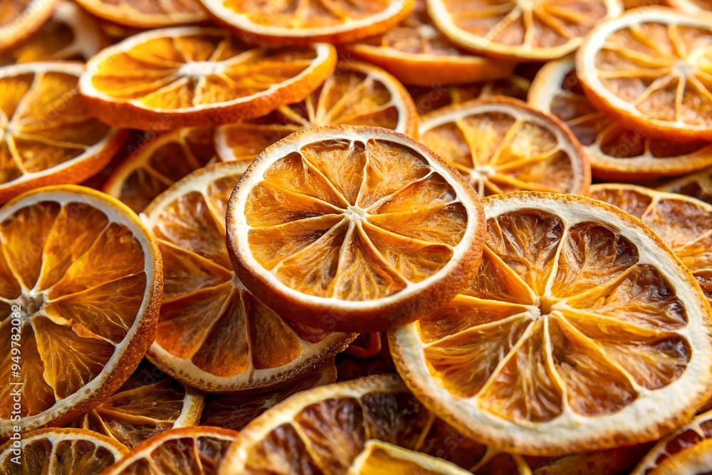A close-up photograph of sliced dried orange A close-up photograph of sliced dried orange