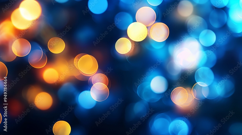 Obraz premium A multi-color bokeh, raining light, blurry lights, blurry background, rainbow confetti on a black background, colorful, night lights, city lights, haze, depth of field, round bokeh, circle bokeh,