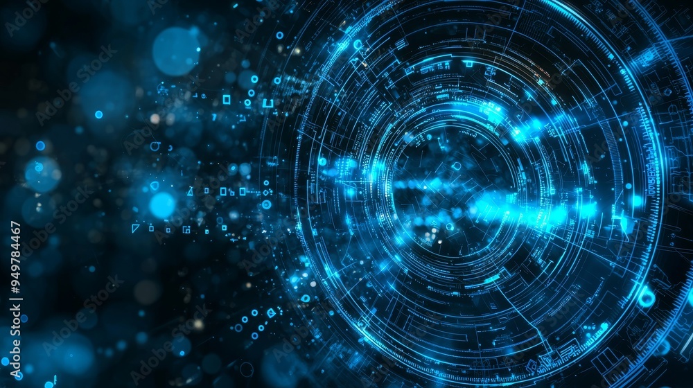 Conceptual background of future technology for business solutions. Circle, globe. Stock Conceptual background of future technology for business solutions. Circle, globe. Stock