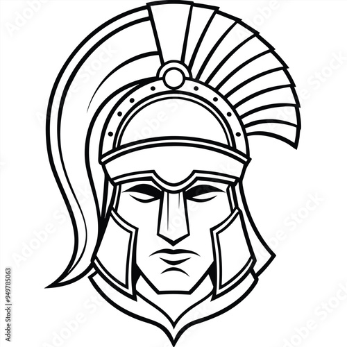 Gladiator Logo, Spartan Vector Logo on white Transparent Background