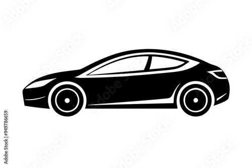 Electric Car EV Silhouette Vector Illustration photo