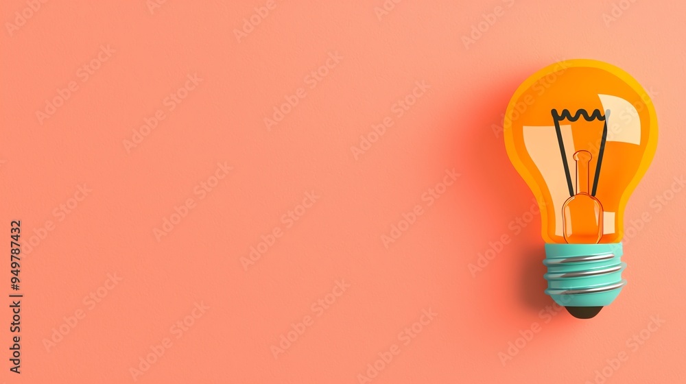 Mind of a creator, bright bulb representing ideas, flat design illustration Mind of a creator, bright bulb representing ideas, flat design illustration