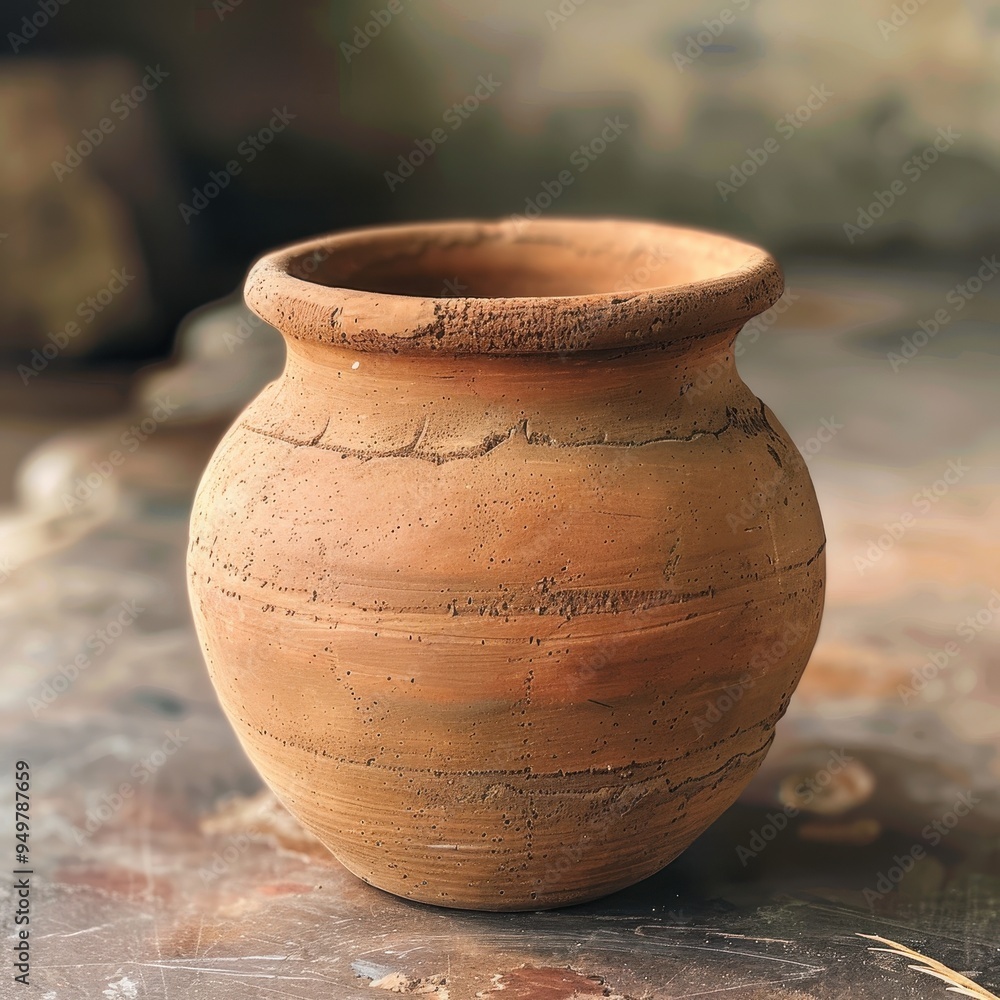 Rustic Clay Pot: A simple yet elegant terracotta pot, showcasing the beauty of natural materials. The pot's earthy tones and rustic texture evoke a sense of warmth and tranquility Rustic Clay Pot: A simple yet elegant terracotta pot, showcasing the beauty of natural materials. The pot's earthy tones and rustic texture evoke a sense of warmth and tranquility