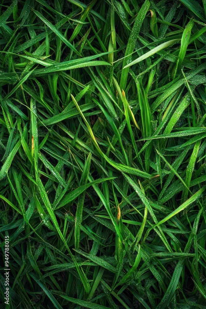Fresh Green Grass with Morning Dew - Close-Up Nature Background for Eco-Friendly Concepts and Natural Beauty Themes Fresh Green Grass with Morning Dew - Close-Up Nature Background for Eco-Friendly Concepts and Natural Beauty Themes