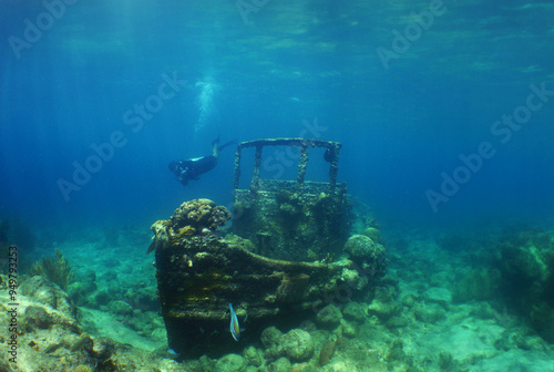 a small shipwreck on the island of Curacao photo