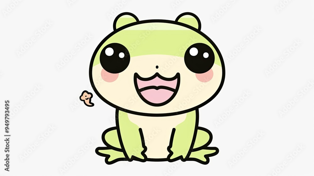 Cute cartoon vector-style frog Cute cartoon vector-style frog