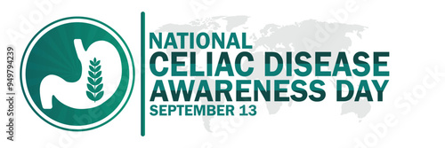 National Celiac Disease Awareness Day. September 13.  Suitable for greeting card, poster and banner. Vector illustration.