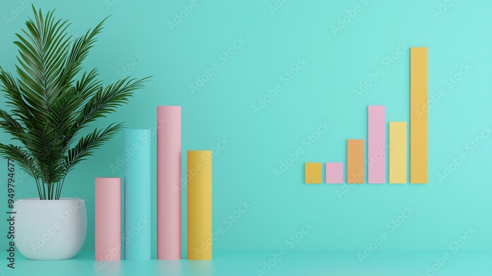 Business report analysis, person reviewing charts and graphs, 3D illustration Business report analysis, person reviewing charts and graphs, 3D illustration