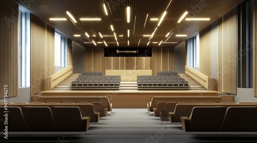 Modern Lecture Hall. AI generated illustration. photo