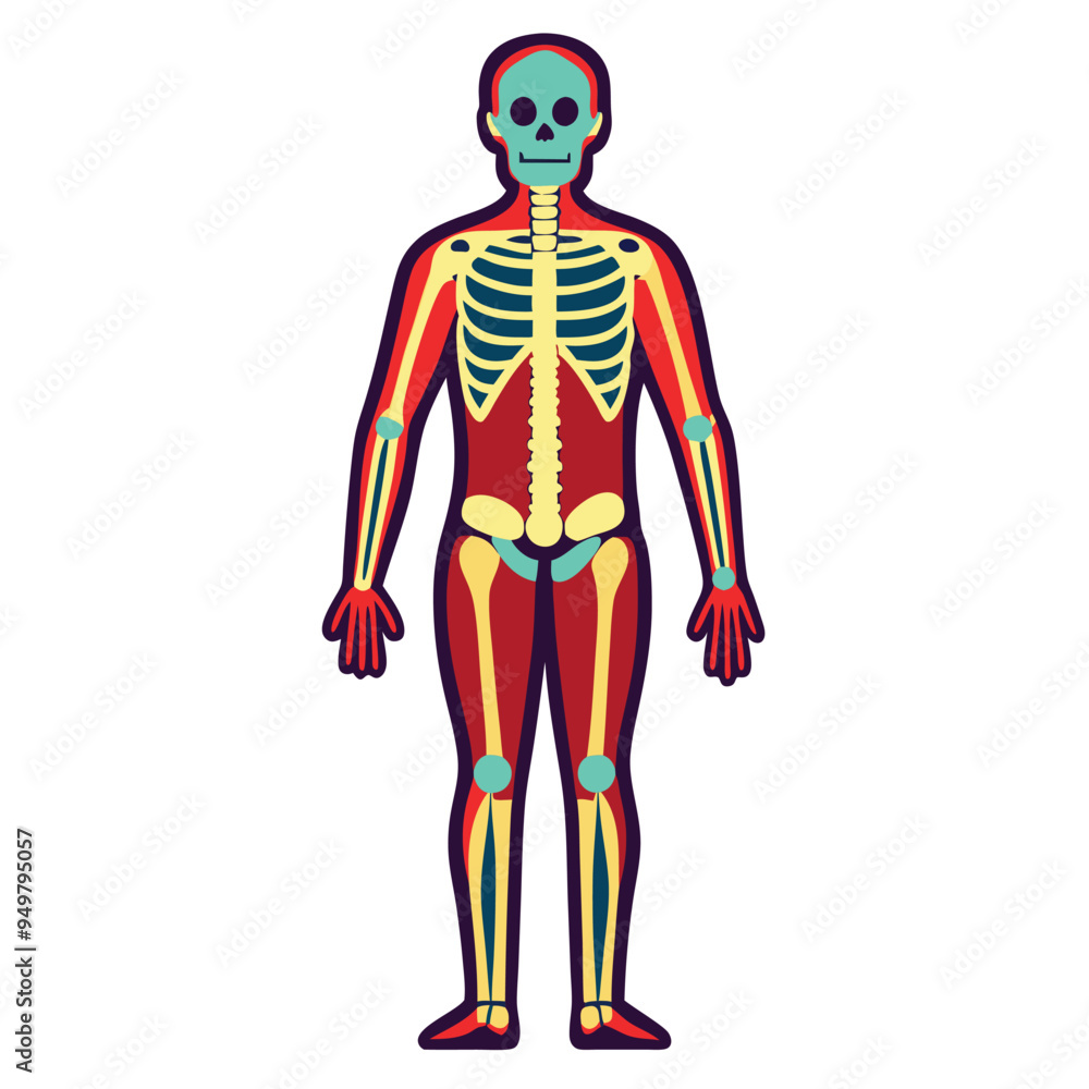 Skeletal system Human anatomy illustration Body bones Skeletal system Human anatomy illustration Body bones