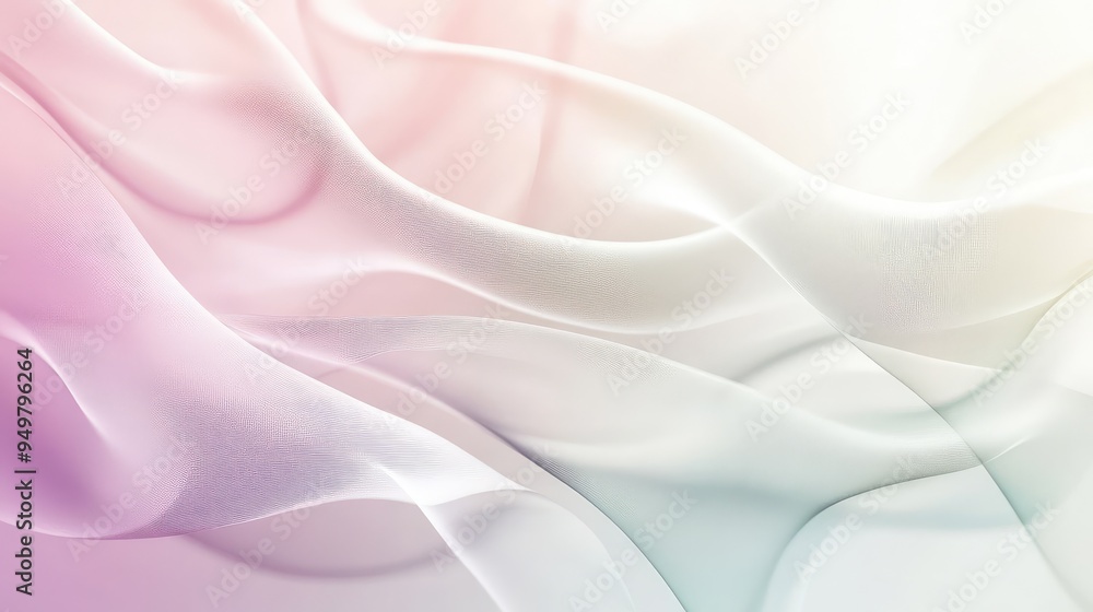 Fototapeta premium Minimalist background with ephemeral geometric shapes, featuring soft, flowing lines and a sense of delicate movement.