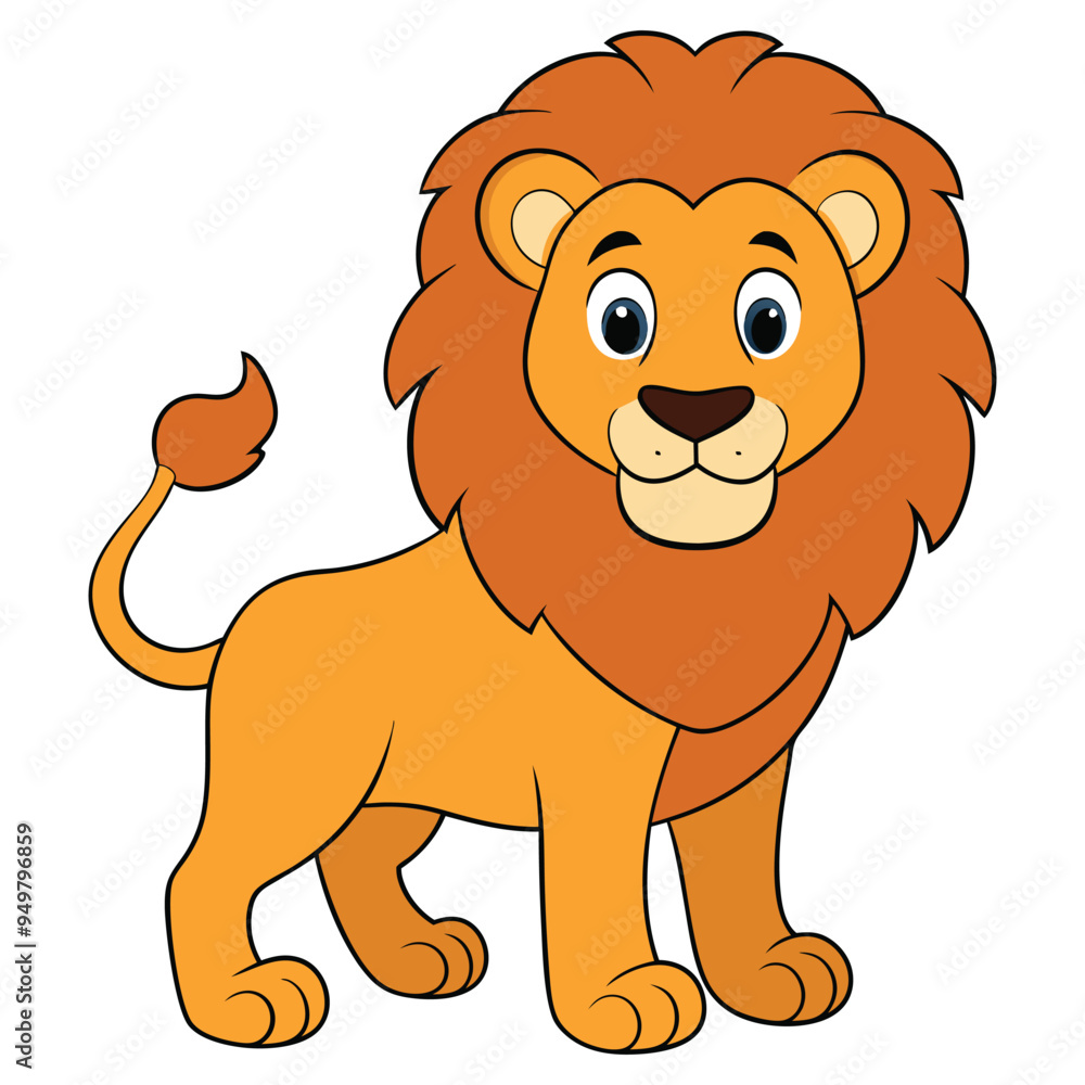 Cute lion cartoon isolated on white background Cute lion cartoon isolated on white background