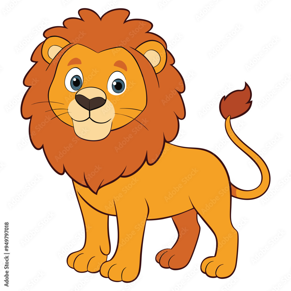 Cute lion cartoon isolated on white background Cute lion cartoon isolated on white background