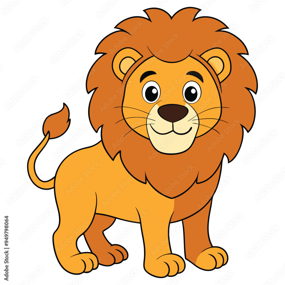 Cute lion cartoon isolated on white background Cute lion cartoon isolated on white background
