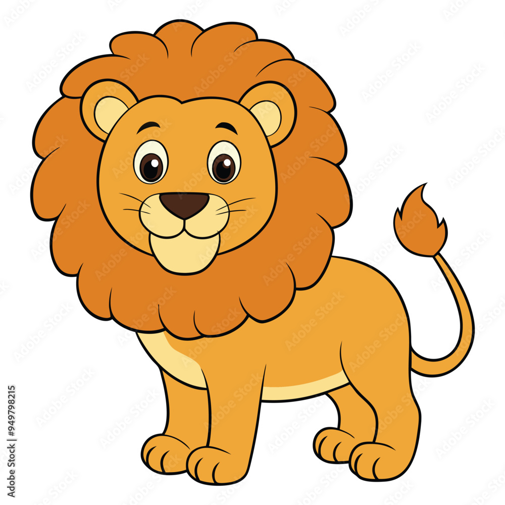 Cute lion cartoon isolated on white background Cute lion cartoon isolated on white background