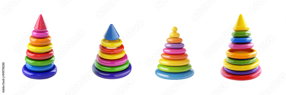 Set of colored toys on a transparent background. Set of colored toys on a transparent background.