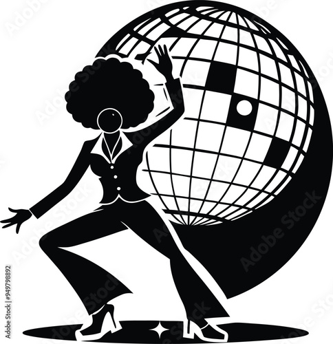 Disco Diva Silhouette creative design