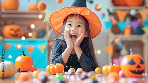 Playful Witch Surrounded by...