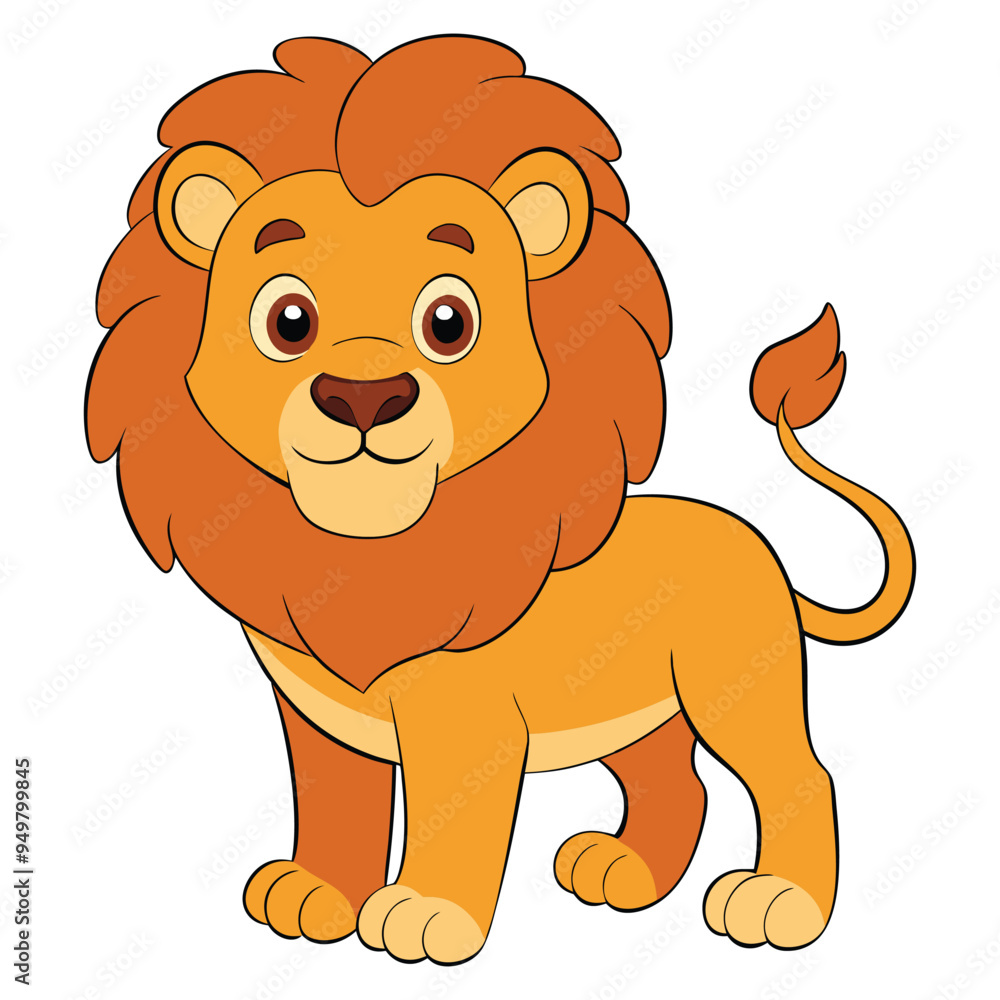 Cute lion cartoon isolated on white background Cute lion cartoon isolated on white background