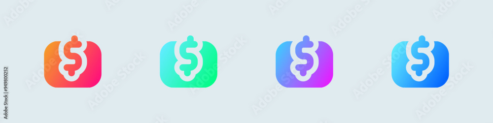 Obraz premium Contribute solid icon in gradient colors. Support signs vector illustration.