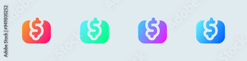 Contribute solid icon in gradient colors. Support signs vector illustration.