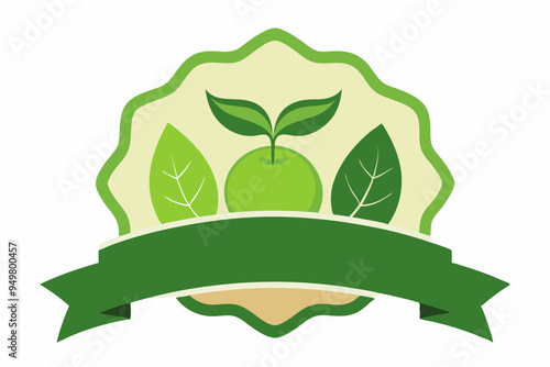 Organic and hygienic food label vector art illustration photo