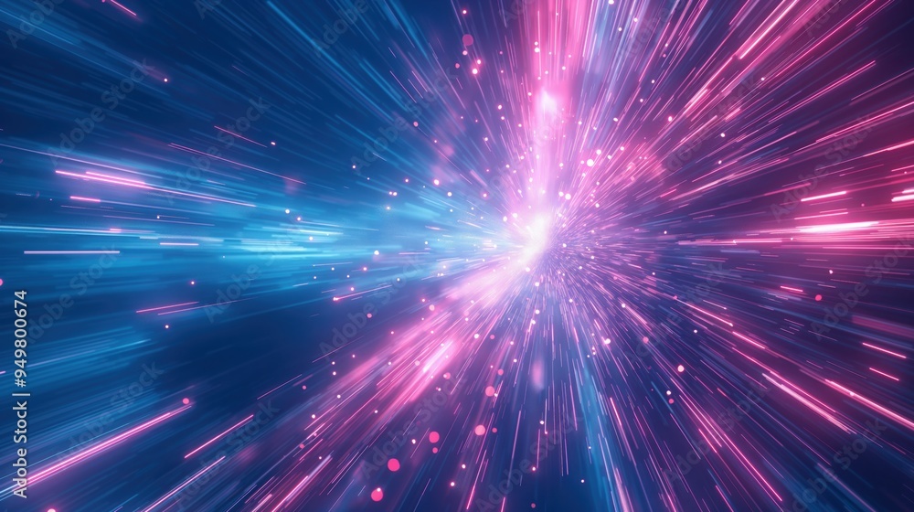 Obraz premium abstract modern pink and blue background with light rays and highspeed movement lines concept