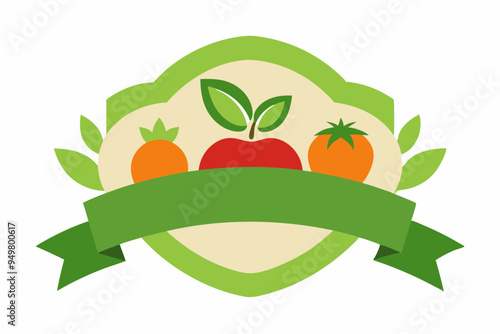 Organic and hygienic food label vector art illustration photo